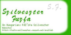 szilveszter fuzfa business card
